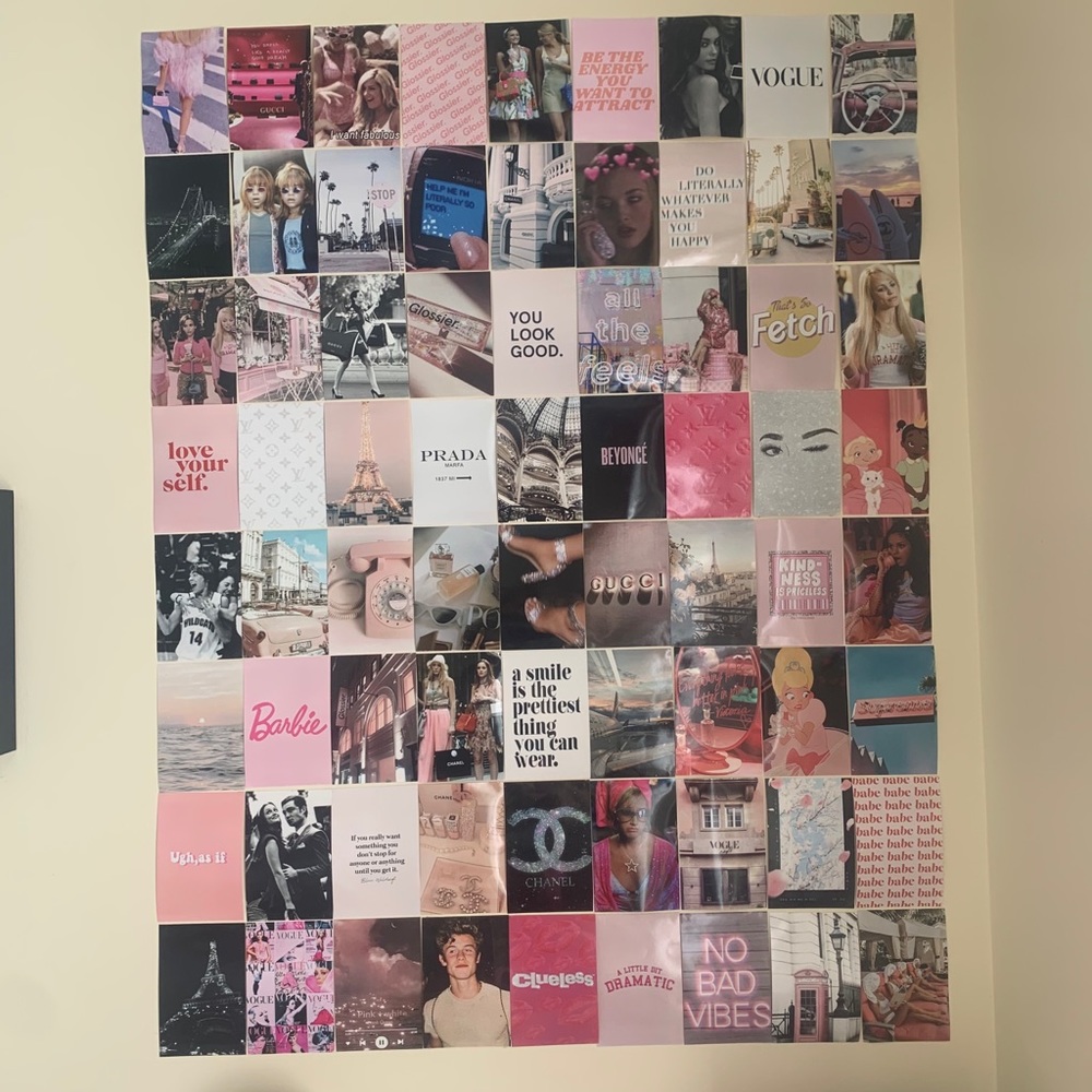 wall collage pink
